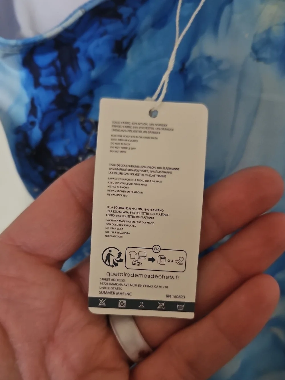 SUMMER MAE GIRLS BLUE ABSTRACT ONE PIECE SWIMSUIT: NEW WITH TAGS: SIZE 11/12Y